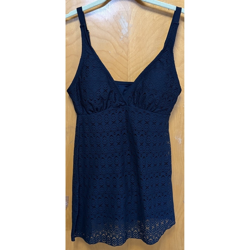 Shore Shapes Swimwear Lace And Overlay Swim dress Adjustable Navy Sz 12